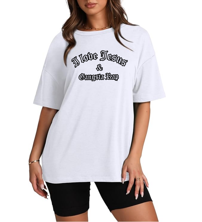 I Love Jesus & Gangsta Rap - White T-shirt