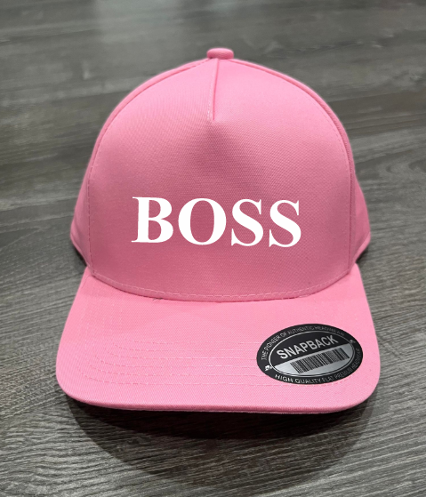 Boss - Pink 5 pannel Snapback - Embroidered