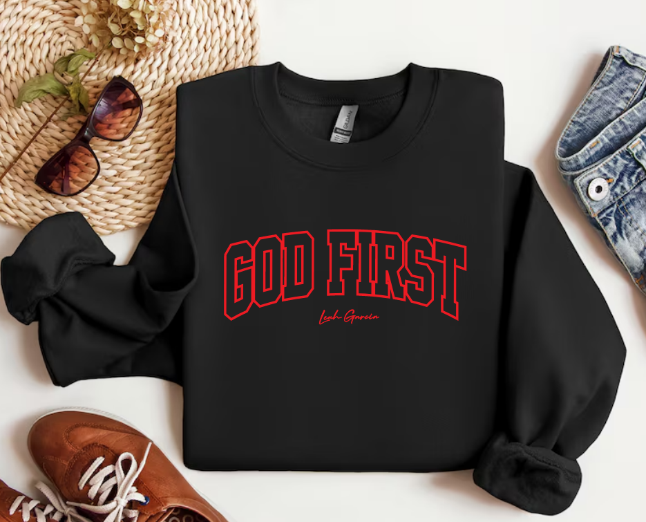 GOD FIRST - CREWNECK SWEATSHIRT - PRINTED