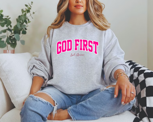 GOD FIRST - CREWNECK SWEATSHIRT - PRINTED