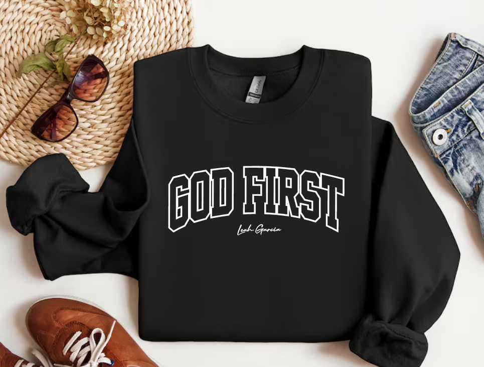 GOD FIRST - CREWNECK SWEATSHIRT - PRINTED