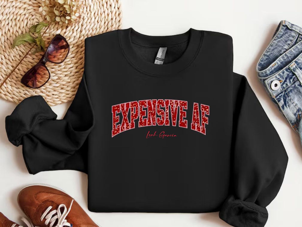 EXPENSIEV AF - ( GLITTER ) EMBROIDERED CREWNECK SWEATSHIRT